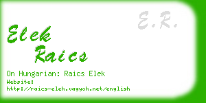 elek raics business card